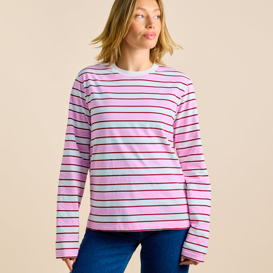 Longsleeve gestreift Weiß / Pink | popeia