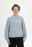 Cable Knit Jumper SAMAIRA cloudy blue | MELAWEAR