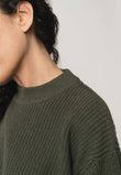 Rippstrick Pullover MANIKA grün melange | MELAWEAR