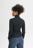Women Ribbed Turtleneck Longsleeve Style MUNLI schwarz | MELA