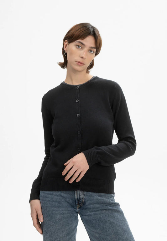 Feinstrick Cardigan NAMEEN schwarz | MELAWEAR