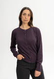 Women Fine Knit Cardigan Style NAMEEN elderberry melange | MELA