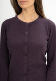 Women Fine Knit Cardigan Style NAMEEN elderberry melange | MELA