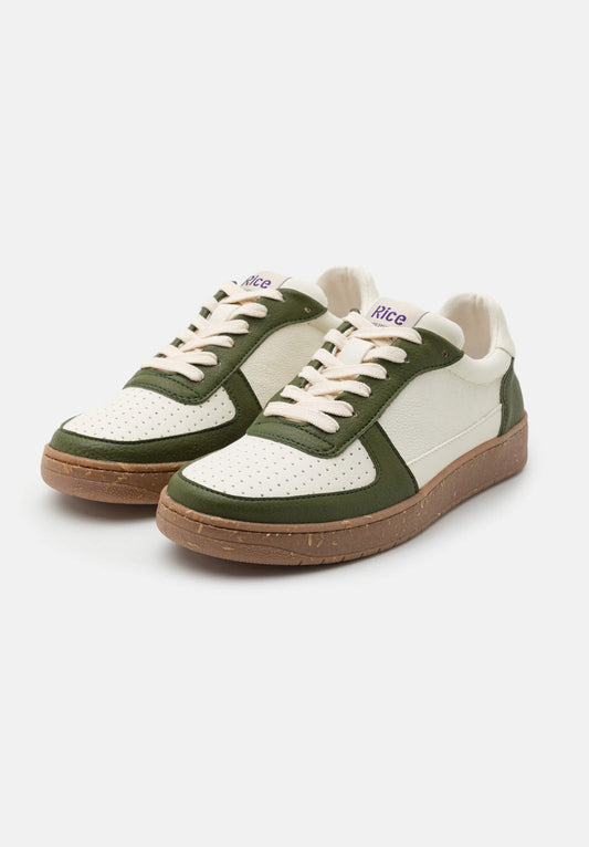 Sneaker OPEN21 Green / Ecru | RICE