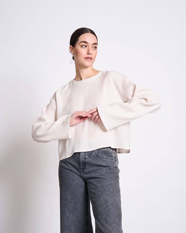 CRINKLE BLOUSE YAME WHITE | Jan ´n June