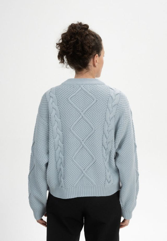 Cable Knit Jumper SAMAIRA cloudy blue | MELAWEAR