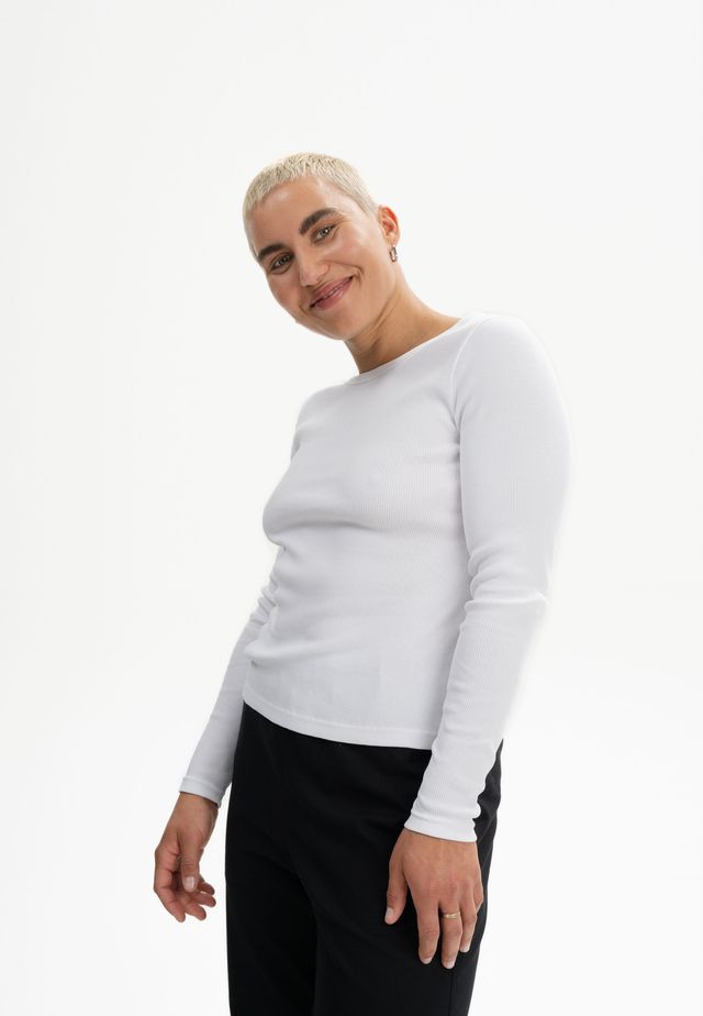 Ribbed Longsleeve MEHAR weiß | MELAWEAR