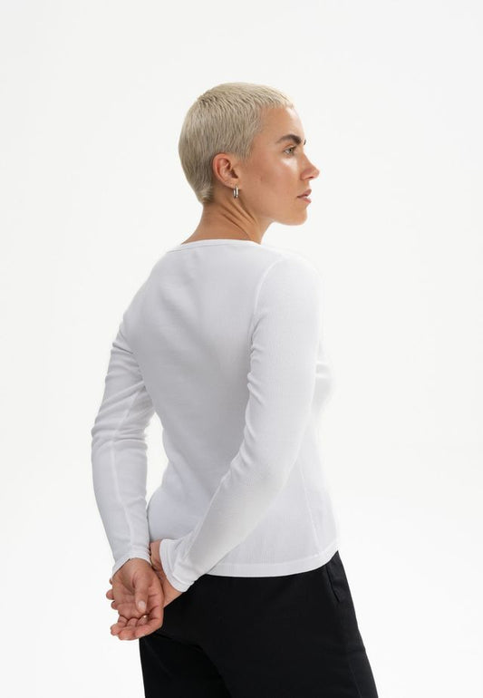 Ribbed Longsleeve MEHAR weiß | MELAWEAR