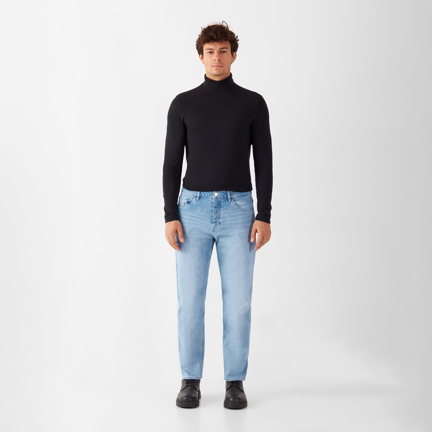 Jeans RISE Relaxed Tapered Minimal Stretch bright blue | DAWN