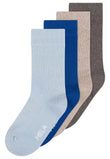Ribbed Socks 4 Pack mix blue earth | MELAWEAR
