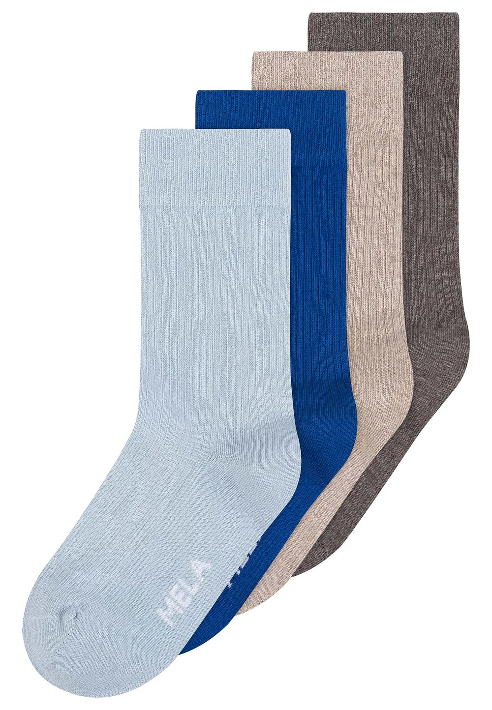 Ribbed Socks 4 Pack mix blue earth | MELAWEAR
