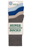 Ribbed Socks 4 Pack mix blue earth | MELAWEAR