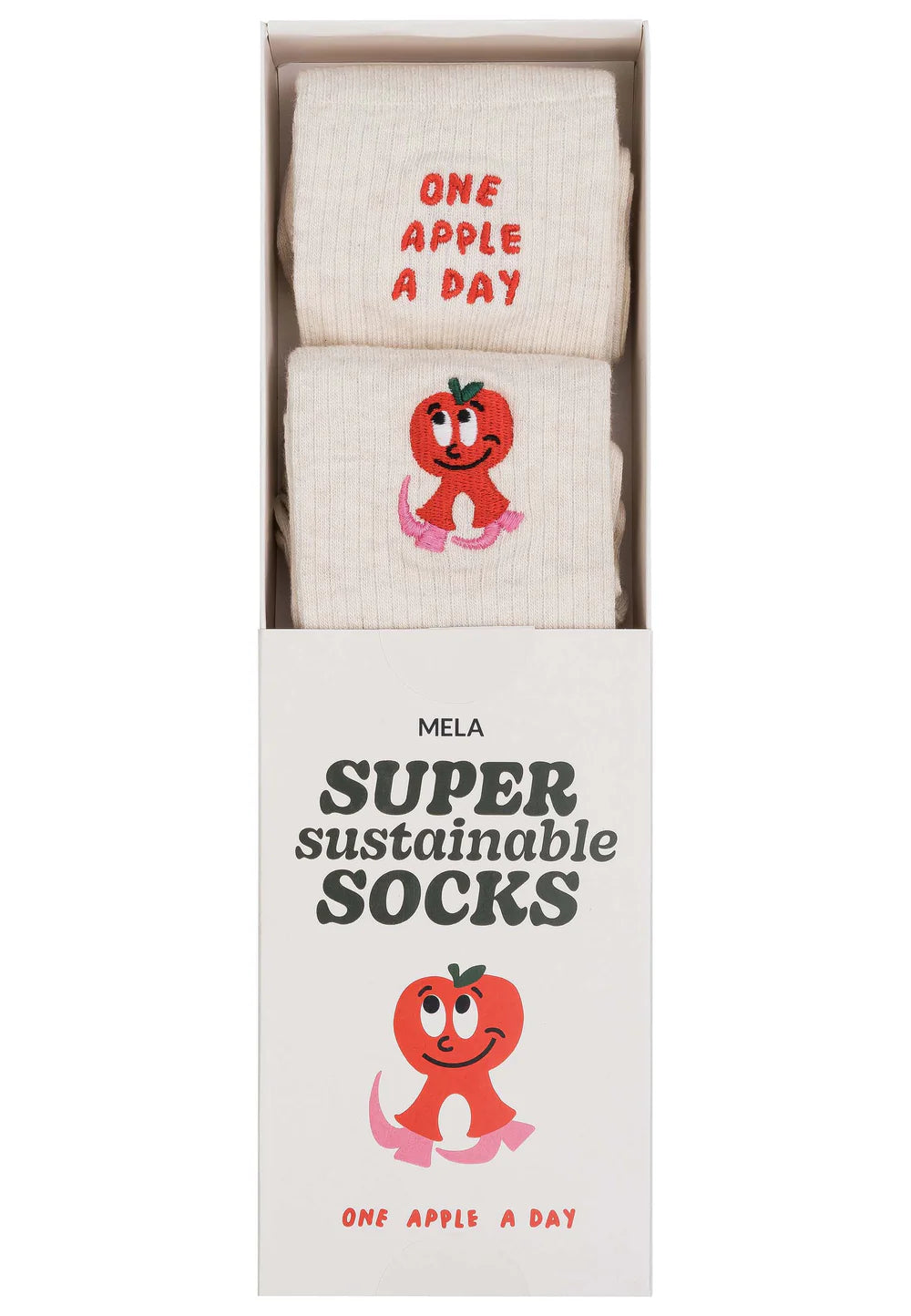 Ribbed Socks Artist Edition 2 Pack one apple a day | MELAWEAR