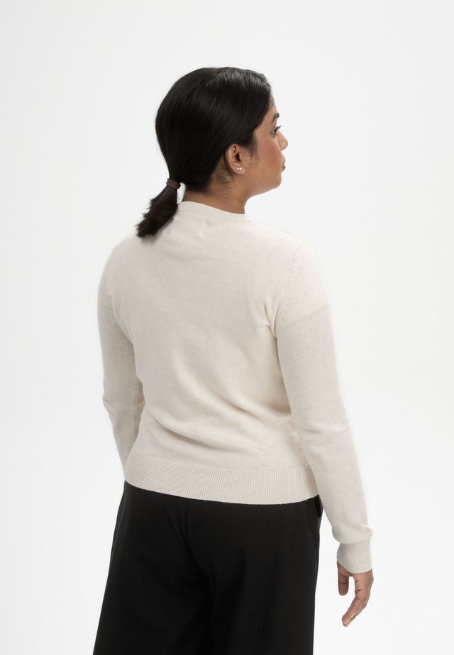 Fine Knit Jumper DHANA cream melange | MELAWEAR