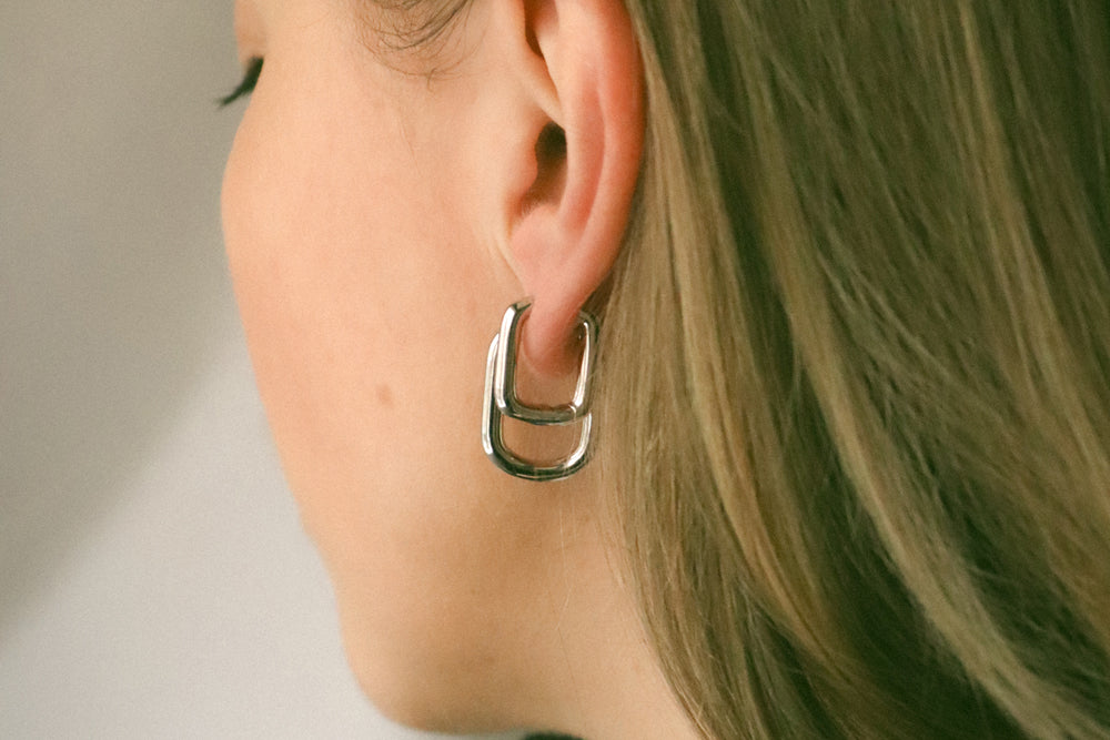 SHIKAKU SMALL EARRINGS Stainless Steel | KLIMBIM