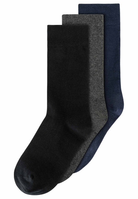 Socken 3er Pack Basic  schwarz / anthrazit melange / navy  | MELAWEAR