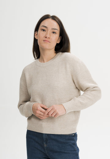Women Structured Knit Jumper Style SURIYA cream speckles | MELA