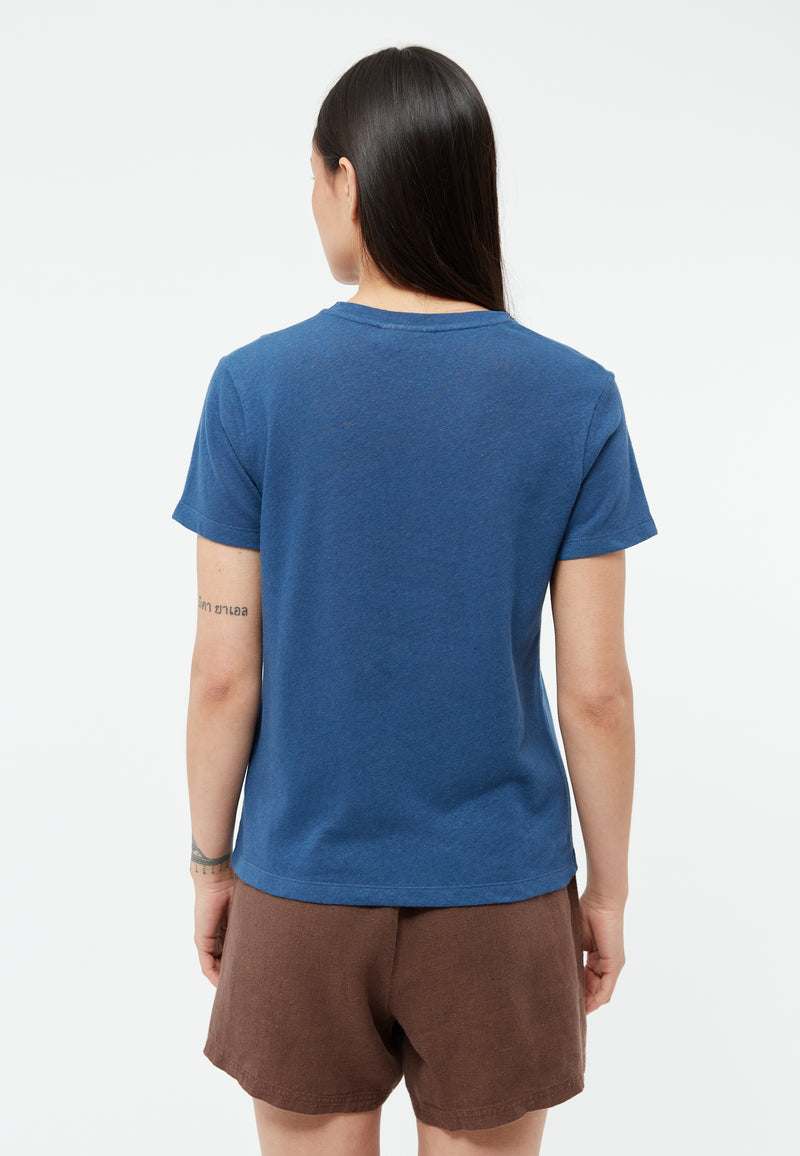 T-Shirt GBJulia English Blazing Blue (Linen) | Givn