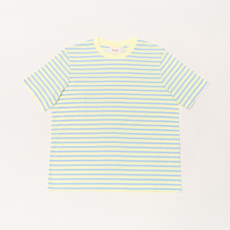T-Shirt gestreift gelb / hellblau | popeia
