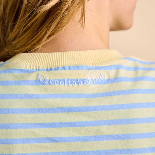 T-Shirt gestreift gelb / hellblau | popeia