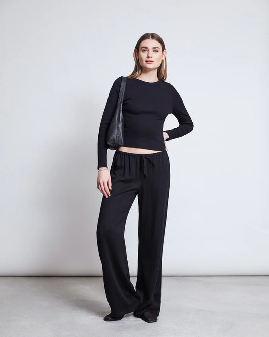 MID RISE LOOSE PANTS STRATH black | Jan ´n June