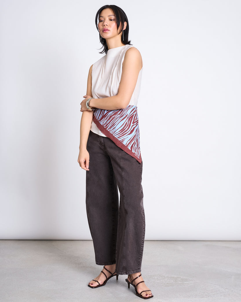 PRINTED COTTON SCARF VAD blue zebra print | JAN ´N JUNE