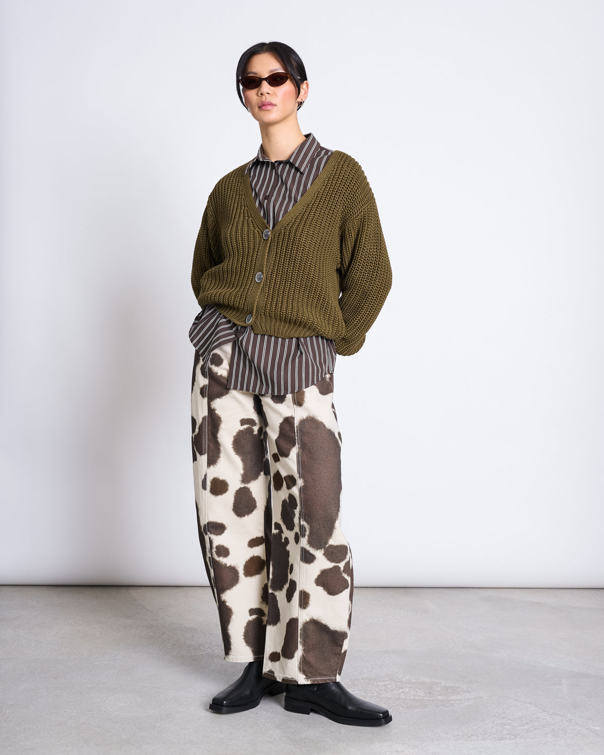 CHUNKY CARDIGAN LENA woody olive | JAN ´N JUNE