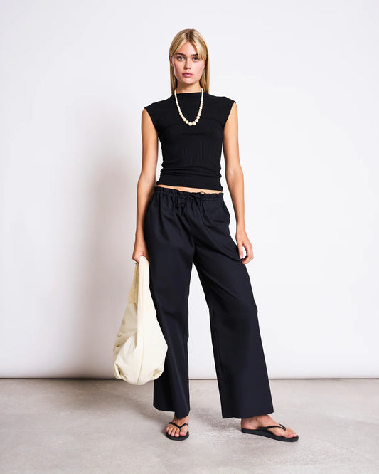 LYOCELL RIB T-SHIRT APIS BLACK | Jan ´n June