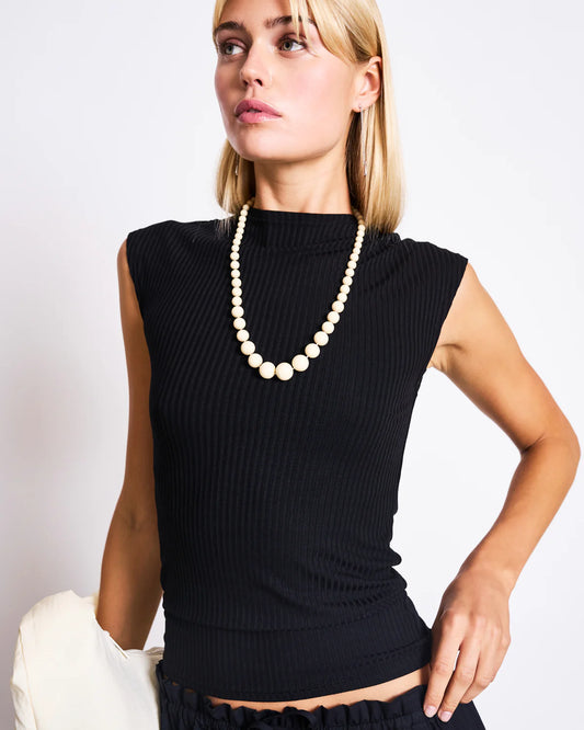 LYOCELL RIB T-SHIRT APIS BLACK | Jan ´n June