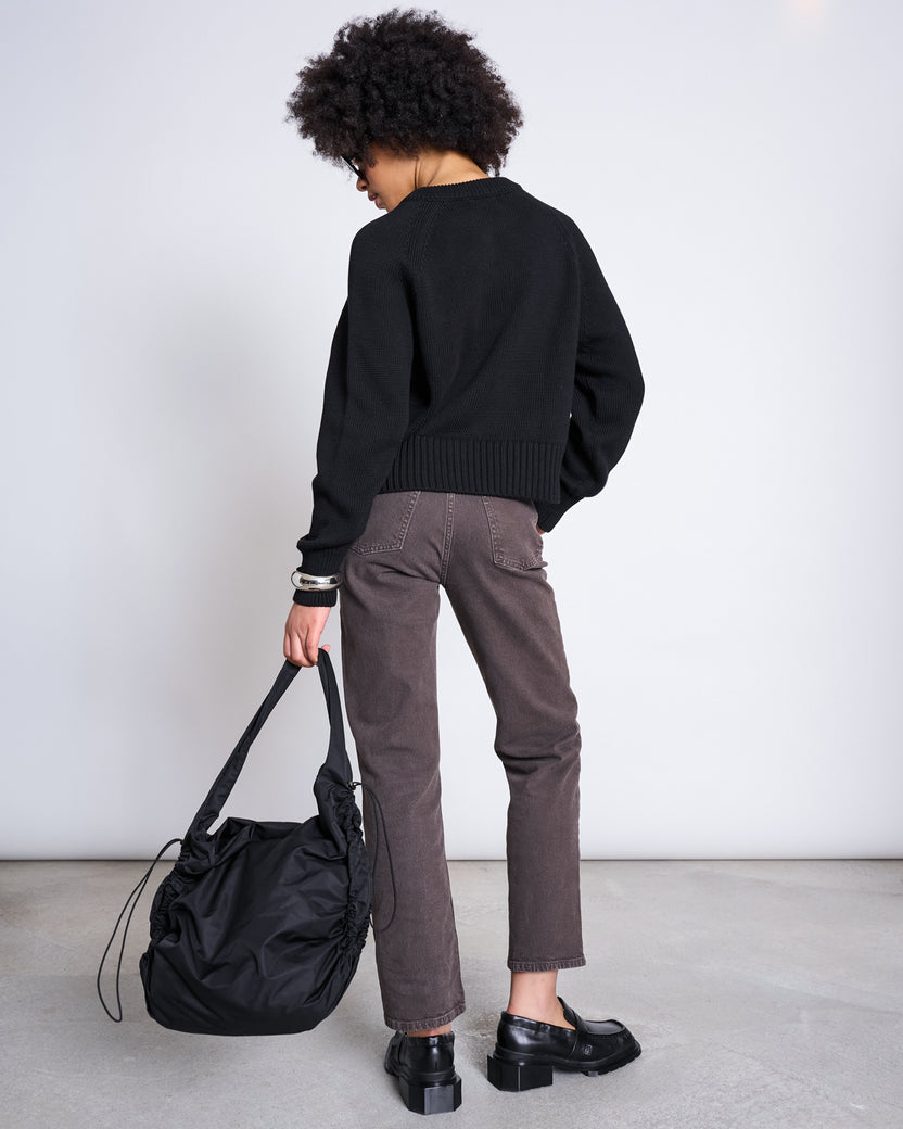 Relaxed Crewneck Cardigan SIVIA black | JAN ´N JUNE