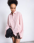 GATHERED SHIRT ZIBA pale pink striped | JAN ´N JUNE
