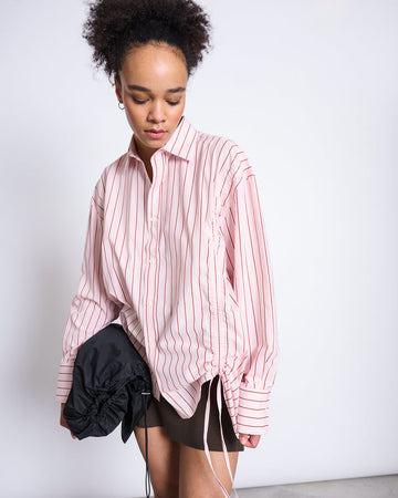 GATHERED SHIRT ZIBA pale pink striped | JAN ´N JUNE