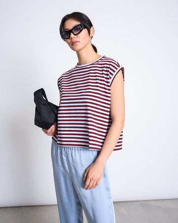 T-SHIRT OVAR red/blue striped | JAN ´N JUNE