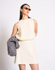 CROPPED LINEN TOP LUPIN BUTTERMILK | Jan ´n June
