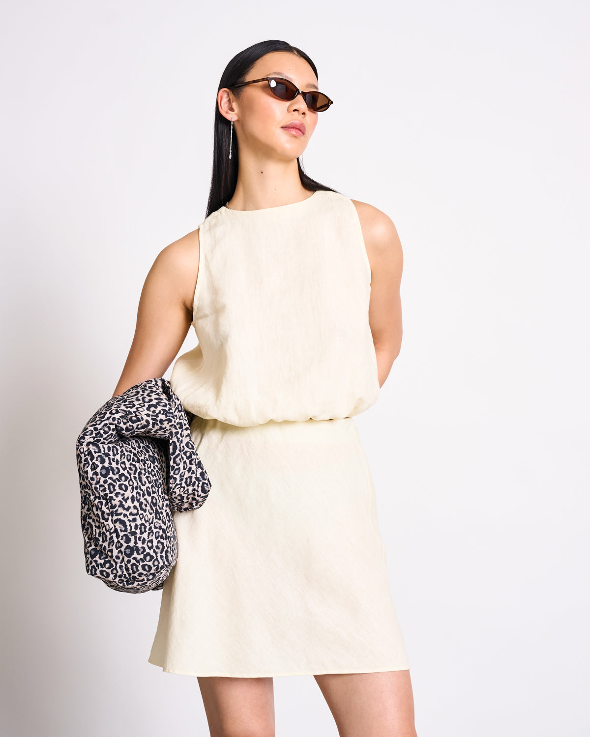CROPPED LINEN TOP LUPIN BUTTERMILK | Jan ´n June