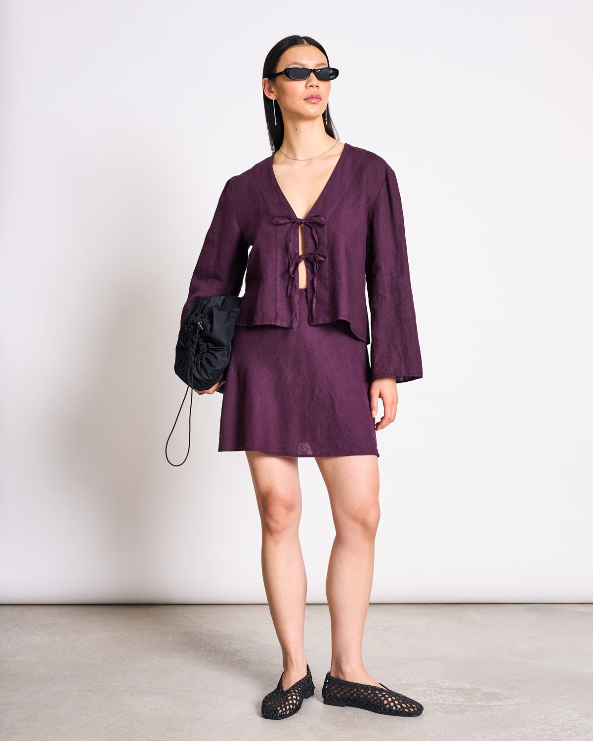 LINEN MINI SKIRT CERCIS CHERRY LACQUER | Jan ´n June
