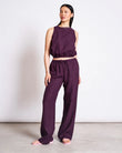 LINEN DRAWSTRING PANTS SJOV CHERRY LACQUER | Jan ´n June