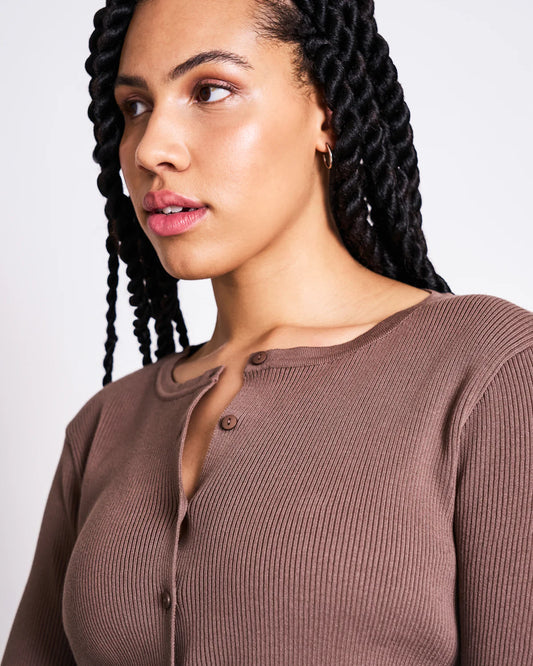 CREWNECK CARDIGAN GLIMT CLAY | Jan ´n June