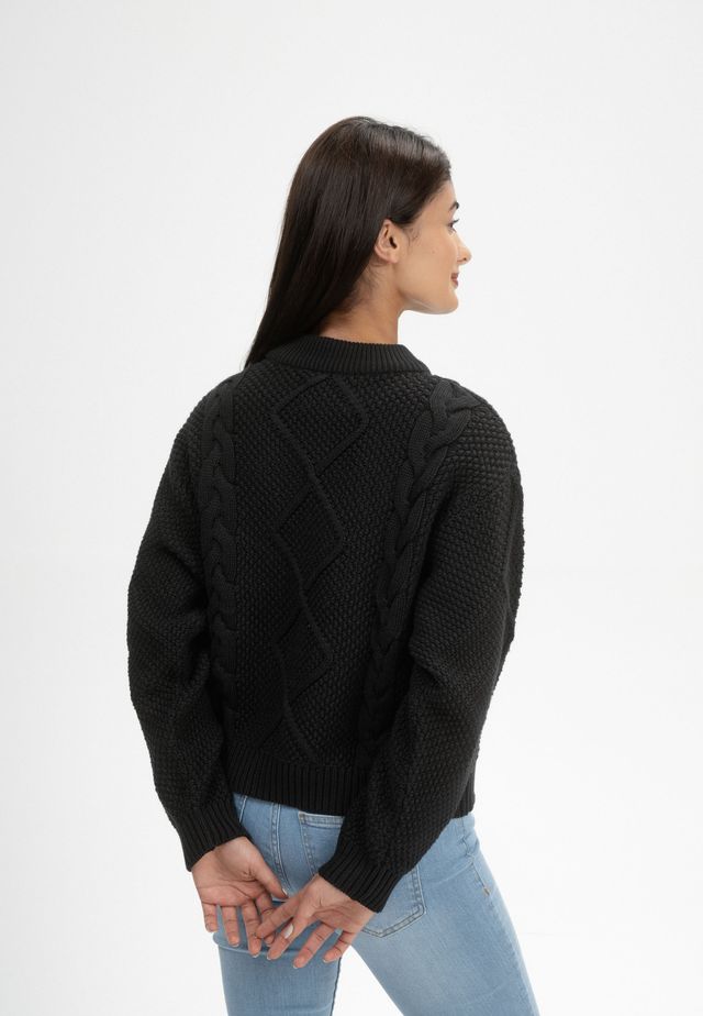 Cable Knit Jumper SAMAIRA schwarz | MELAWEAR