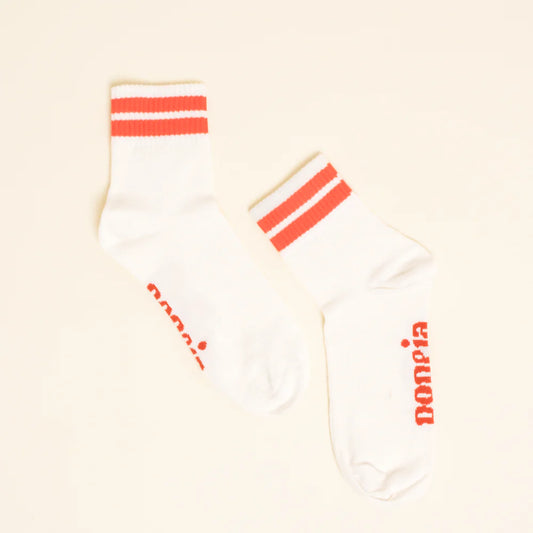 Ankle Tennis-Socken rote Streifen | popeia