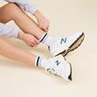 Ankle Tennis-Socken lila/grün Streifen | popeia