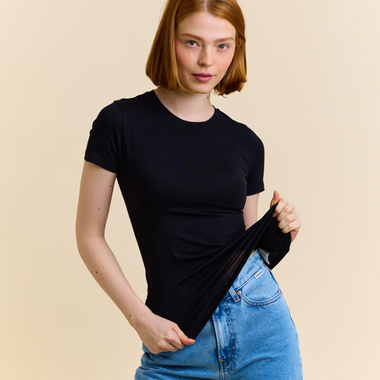 T-Shirt Tight Schwarz | popeia