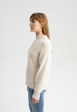 Rib Knit Troyer KIMAYA cream melange | MELAWEAR