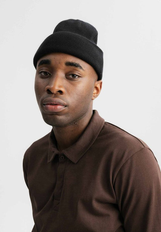 Unisex Fine Knit Beanie Style HIMMAT schwarz | MELA