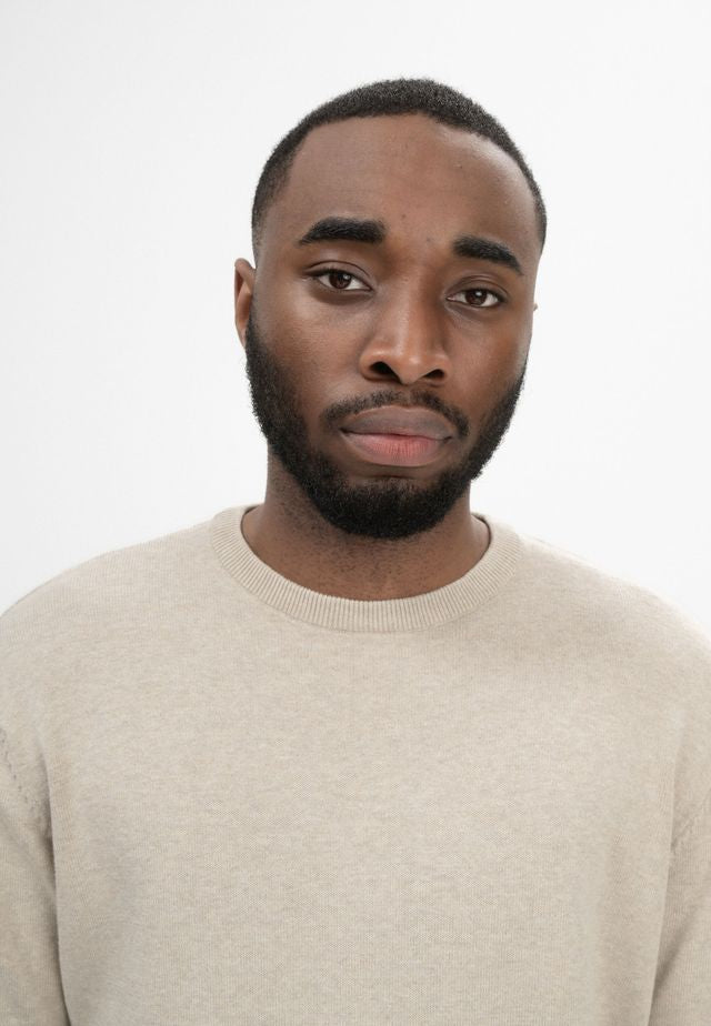 Fine Knit Jumper HIMAL kiesel melange | MELAWEAR