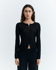 Cardigan BLACK MANON KNITTED | THINKING MU