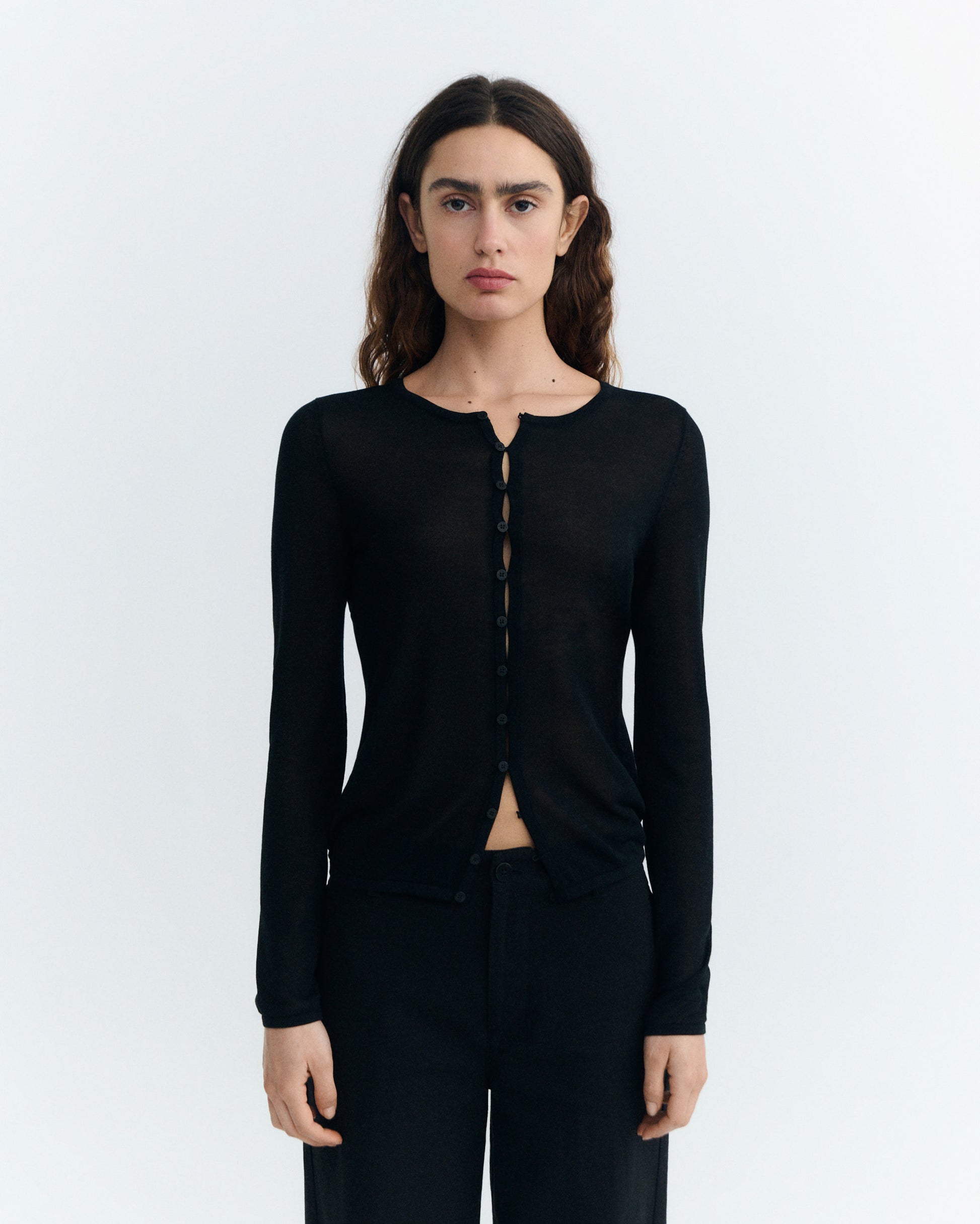 Cardigan BLACK MANON KNITTED | THINKING MU