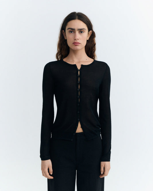 Cardigan BLACK MANON KNITTED | THINKING MU