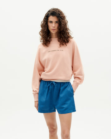 HERE COMES THE SUN CORAL FANTINE SWEATSHIRT | THINKING MU