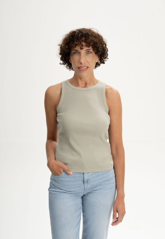 Ribbed Tanktop DRISNA dusty green | MELAWEAR